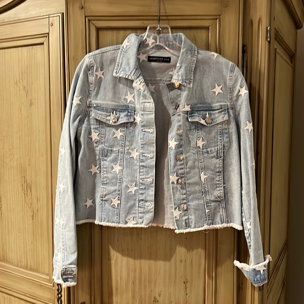 Generation love jean jacket with white stars